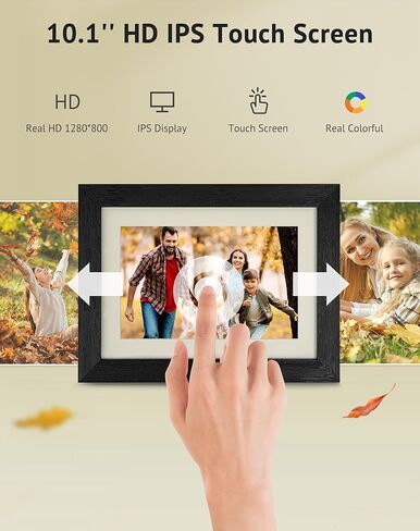 إطار صور رقمي من Laview مقاس 10.1 بوصة، شاشة لمس WiFi IPS، ذاكرة مدمجة سعة 16 جيجابايت، عرض شرائح ومشاركة الصور أو مقاطع الفيديو على الفور عبر التطبيق من أي مكان، هدية للأصدقاء والعائلة in Kuwait