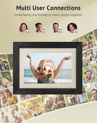 إطار صور رقمي من Laview مقاس 10.1 بوصة، شاشة لمس WiFi IPS، ذاكرة مدمجة سعة 16 جيجابايت، عرض شرائح ومشاركة الصور أو مقاطع الفيديو على الفور عبر التطبيق من أي مكان، هدية للأصدقاء والعائلة in Kuwait