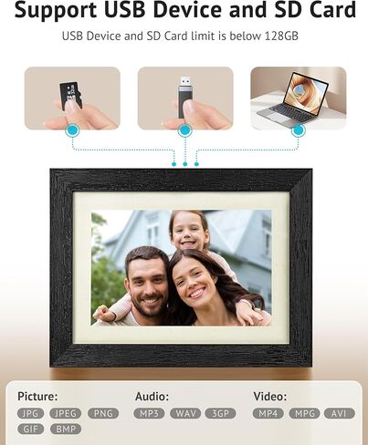 إطار صور رقمي من Laview مقاس 10.1 بوصة، شاشة لمس WiFi IPS، ذاكرة مدمجة سعة 16 جيجابايت، عرض شرائح ومشاركة الصور أو مقاطع الفيديو على الفور عبر التطبيق من أي مكان، هدية للأصدقاء والعائلة in Kuwait