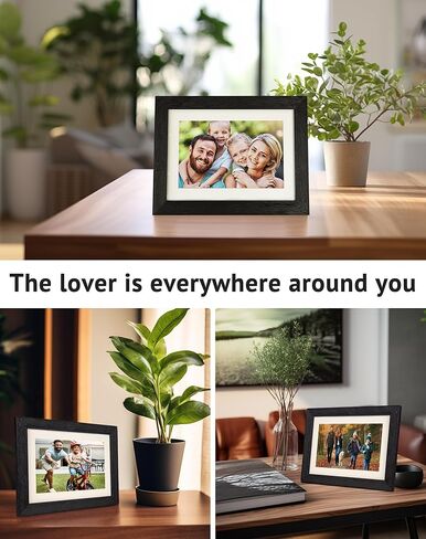 إطار صور رقمي من Laview مقاس 10.1 بوصة، شاشة لمس WiFi IPS، ذاكرة مدمجة سعة 16 جيجابايت، عرض شرائح ومشاركة الصور أو مقاطع الفيديو على الفور عبر التطبيق من أي مكان، هدية للأصدقاء والعائلة in Kuwait