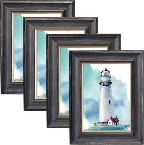 إطار صور Annecy مقاس 8x10 (4 عبوات، ألوان متنوعة) - إطارات صور ريفية مقاس 8x10 مع زجاج حقيقي عالي الدقة - يمكن تثبيته على الحائط وعرض سطح الطاولة in Kuwait