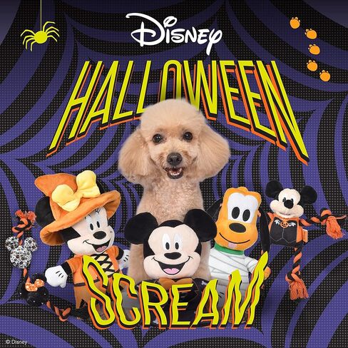 ديزني للحيوانات الأليفة ميكي والأصدقاء عيد الهالوين لعبة حبل ممتعة متشابكة للكلاب | لعبة الكلب ميكي ماوس | ألعاب ديزني لجميع الكلاب، منتج لعبة الكلاب الرسمي من ديزني للحيوانات الأليفة مقاس 12 بوصة in Kuwait