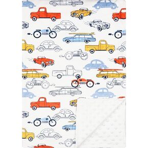 بطانية مينكي للأطفال، بطانية من فرو المنك الفخم، بطانية سرير الحضانة مع دعم منقط للطفل الصبي والطفلة مقاس 30 × 40 بوصة (سيارة) in Kuwait