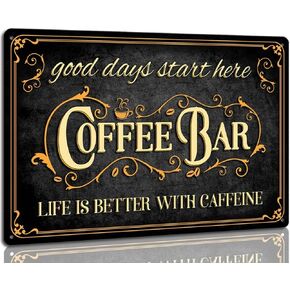Coffee Bar Sign Hot Chocolate and Tea Vintage Metal Plaque Signs for Kitchen Cafe Pub Home Coffee Station Decor 8 x 12 inch in Kuwait