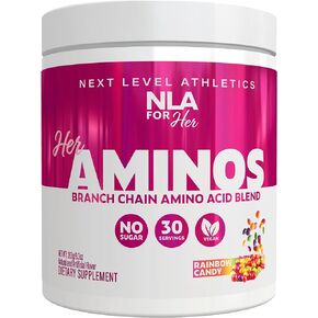 نلا فور هير - هير امينوس - (رينبو كاندي - 30 حصة) - مزيج الأحماض الأمينية الشامل بي سي ايه ايه - يدعم زيادة القدرة على التحمل ويساعد على بناء العضلات الهزيلة وتحسين الترطيب وتعزيز الشفاء in Kuwait