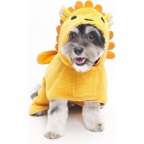 Barkbox - حزمة مناشف حمام بغطاء رأس للكلاب ذات قدرة عالية على الامتصاص - منشفة للحيوانات الأليفة سريعة الجفاف للاستحمام ورحلات الشاطئ - منشفة حمام فاخرة وناعمة للكلاب من جميع السلالات - الأسد ووحيد القرن - صغيرة