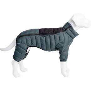 Dog Coat Dog Warm Jacket, 4 Legs Covered Waterproof Windproof Reflective Warm Dog Vest, Zippered Adjustable Outdoor Dog Snow Jacket for Small Medium Large Dogs Off White XXL