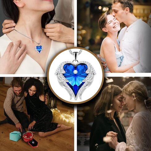 JLQPTX Preserved Rose with Angel Wings Necklace Gift Set for Women.Eternal Rose Gifts for Mom Grandma on Mother's Day. Heart Shaped Preserved Rose Box Gift for Her on Valentine's Day Anniversary. in Saudi Arabia
