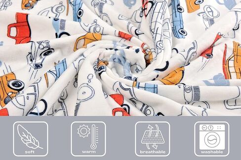 بطانية مينكي للأطفال، بطانية من فرو المنك الفخم، بطانية سرير الحضانة مع دعم منقط للطفل الصبي والطفلة مقاس 30 × 40 بوصة (سيارة) in Kuwait