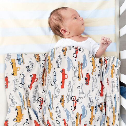 بطانية مينكي للأطفال، بطانية من فرو المنك الفخم، بطانية سرير الحضانة مع دعم منقط للطفل الصبي والطفلة مقاس 30 × 40 بوصة (سيارة) in Kuwait