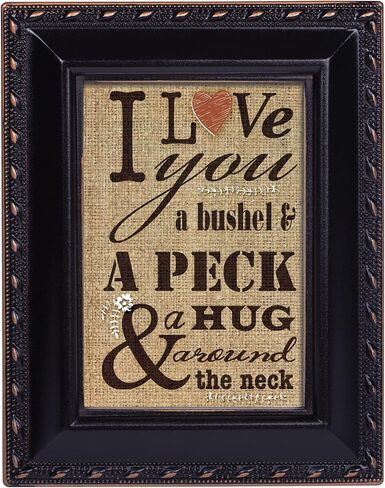 Cottage Garden Love You Bushel and a Peck Black Rope Trim Tiny Easel Frame with Magnet in Saudi Arabia