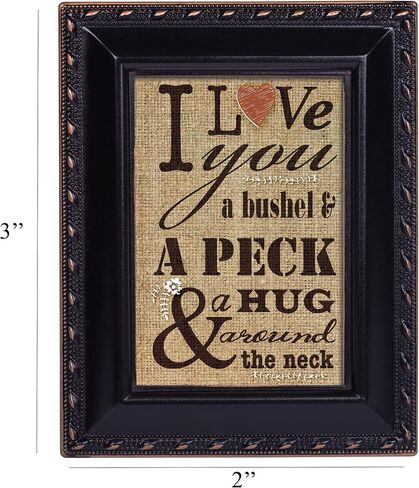 Cottage Garden Love You Bushel and a Peck Black Rope Trim Tiny Easel Frame with Magnet in Saudi Arabia