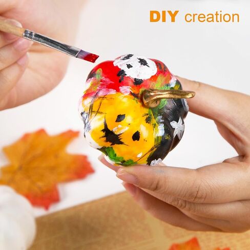 DomeStar 10PCS Artificial Pumpkins, Small White Pumpkins Foam Pumpkins Decorative Pumpkins with Detachable Stems for Halloween Thanksgiving DIY Crafts Table Decor in Saudi Arabia