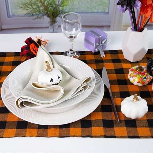DomeStar 10PCS Artificial Pumpkins, Small White Pumpkins Foam Pumpkins Decorative Pumpkins with Detachable Stems for Halloween Thanksgiving DIY Crafts Table Decor in Saudi Arabia