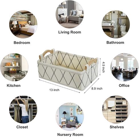 Small Basket Gray Storage Baskets for Shelves Fabric Storage Bins for Living Room Kitchen Playroom Bathroom Toilet Dorm Narrow Storage Basket Organizer Decorative Basket in Saudi Arabia
