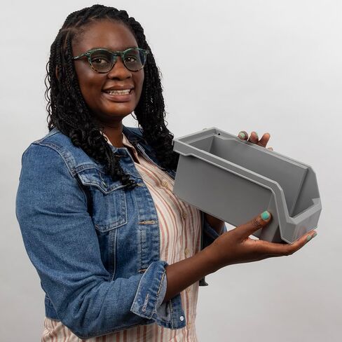 صناديق تخزين حاويات بلاستيكية من ReadySpace للخزانة أو المطبخ أو المكتب أو خزانة المؤن، متوسطة، 8 عبوات، بيضاء in Kuwait