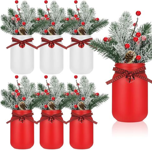 Lyrow 6 Pack Mason Jar Table Centerpiece Faux Christmas Berry Sunflower Lemon and Bell Kitchen Spring Summer Winter Farmhouse Decoration for Home Kitchen Tiered Tray Decoration(Sunflower Style) in Saudi Arabia