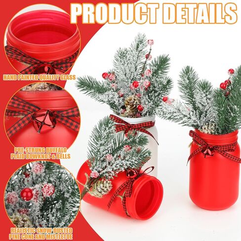 Lyrow 6 Pack Mason Jar Table Centerpiece Faux Christmas Berry Sunflower Lemon and Bell Kitchen Spring Summer Winter Farmhouse Decoration for Home Kitchen Tiered Tray Decoration(Sunflower Style) in Saudi Arabia