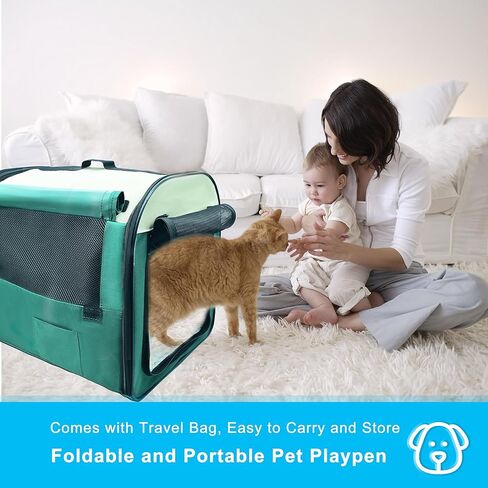 Soft Portable Dog Crate for Small Dogs, Foldable Dog Cat Playpen, Collapsible Dog Cage, Kennel Puppy Tent, Fit for Car Seats and Trunks, Ideal for Indoor Outdoor and Pets Travel in Kuwait