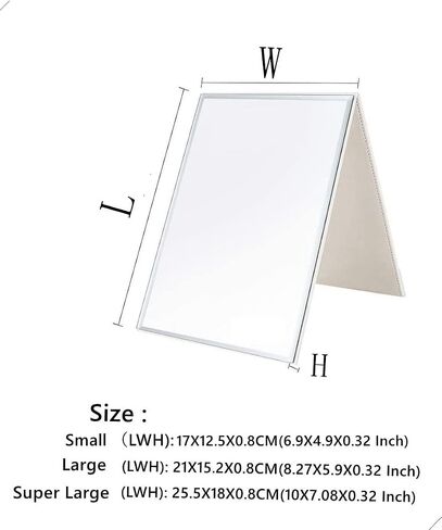 Zcooooool Mirror Large Portable Super HD Mirror Makeup Mirror Multi Stand Angle Hand Free/ Handheld / Tabletop Foldable Mirror 8.27X5.9 Inch in Saudi Arabia