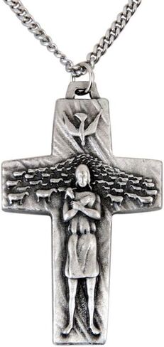 Religious Gifts Pewter Good Shepherd Crucifix The Cross of Pope Francis, 1 1/2 Inch in Saudi Arabia
