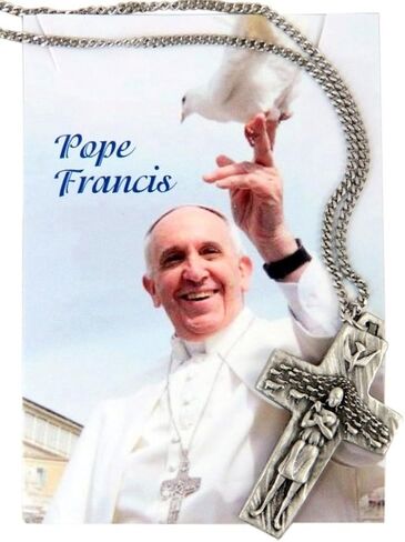 Religious Gifts Pewter Good Shepherd Crucifix The Cross of Pope Francis, 1 1/2 Inch in Saudi Arabia