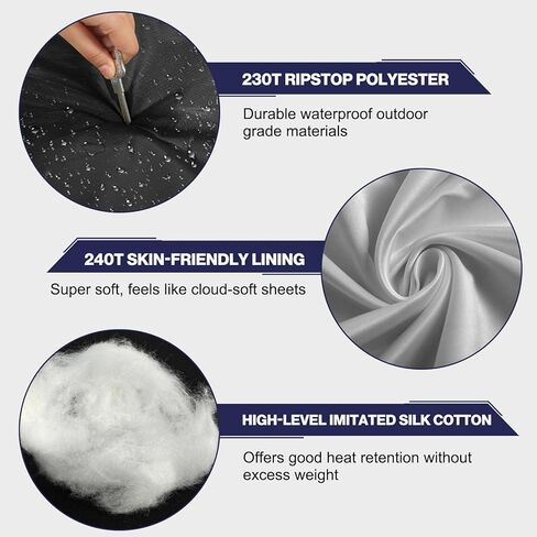 حقيبة نوم خفيفة الوزن للطقس الدافئ للأطفال والبنات والأولاد والكبار، خفيفة الوزن وقابلة للحمل ومريحة ومقاومة للماء مع كيس ضغط، رائعة للتخييم في 3 فصول، وحقيبة الظهر، والسفر، والمشي لمسافات طويلة in Kuwait