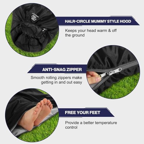 حقيبة نوم خفيفة الوزن للطقس الدافئ للأطفال والبنات والأولاد والكبار، خفيفة الوزن وقابلة للحمل ومريحة ومقاومة للماء مع كيس ضغط، رائعة للتخييم في 3 فصول، وحقيبة الظهر، والسفر، والمشي لمسافات طويلة in Kuwait