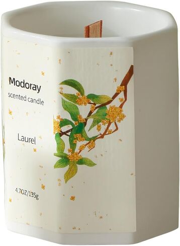 شمعة معطرة من مودوراي، شموع معطرة للمنزل، شمعة بخاصية اطلاق الروائح العلاجية، شموع صويا طبيعية تدوم طويلا، شموع بفتيل خشبي in Saudi Arabia