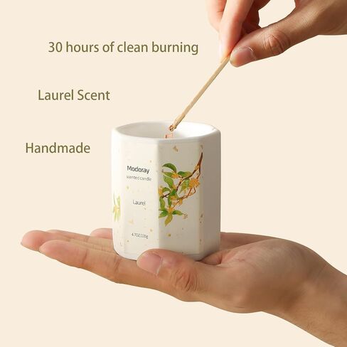 شمعة معطرة من مودوراي، شموع معطرة للمنزل، شمعة بخاصية اطلاق الروائح العلاجية، شموع صويا طبيعية تدوم طويلا، شموع بفتيل خشبي in Saudi Arabia