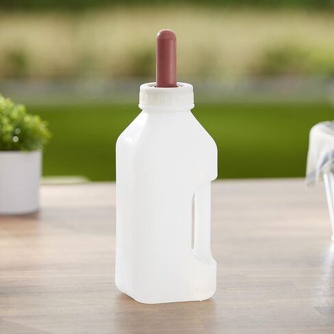 Tuff Stuff Products LBSH2 Screw Neck Nipple 2 Quart Capacity Calf Milk Feeding Bottle Feeder Accessory Farm Equipment with Handle in Saudi Arabia