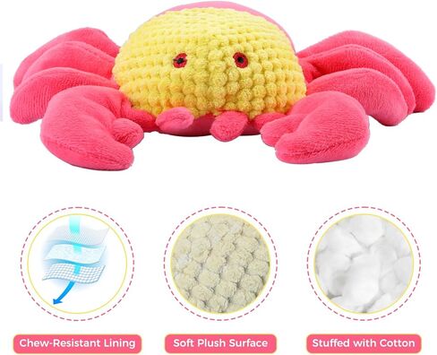 ألعاب قطيفة للكلاب من تيكاتون - لعبة مضغ للجرو تصدر صوتًا للتسنين والتدريب والملل والتحفيز، هدية متينة مثالية للسلالات الصغيرة والمتوسطة والكبيرة ذات شكل تمساح لطيف in Kuwait