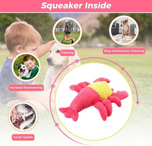 ألعاب قطيفة للكلاب من تيكاتون - لعبة مضغ للجرو تصدر صوتًا للتسنين والتدريب والملل والتحفيز، هدية متينة مثالية للسلالات الصغيرة والمتوسطة والكبيرة ذات شكل تمساح لطيف in Kuwait
