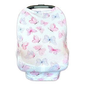K&Di Baby Car Seat Cover Breathable, Washable & Stretchy | Shopping Cart, Stroller Cover & Blocks Sunlight | Nursing Cover Breastfeeding Scarf | Canopy Covers | Infant Baby Gift (Butterfly Design) in Saudi Arabia