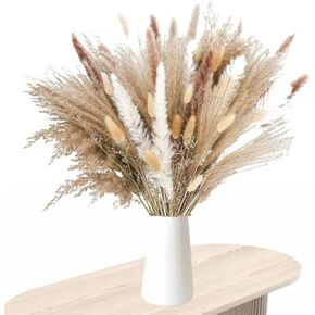 Natural Dried Pampas Grass Decor [85 Pcs Set] Pompas Flowers Bouquet and Dry Pampass Grass for Home Decorations, Autumn Floral Boho Decor, Phragmites Wedding Decoration Arrangements in Saudi Arabia