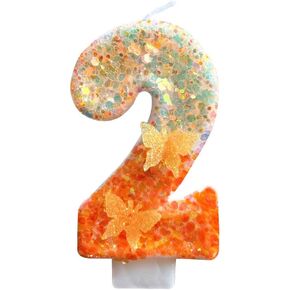 Number 0 Candle, Orange Butterfly Candle 0 Birthday Number Candles 0 for Cake Candles Party Supplies in Kuwait