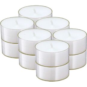 Clear White Tea Lights Candles - 4.5 Hour Long Burning Unscented Tea Light Candles for Home, Travel, Holiday Events, Relaxation & Emergencies - 12 Pack