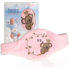Baby Colic Gas and Upset Stomach Relief for Newborns-100% Cherry Seed-Heated Tummy Wrap-Colic Baby Swaddling Belt for Natural Relief–Soothing and Calming (Beige)