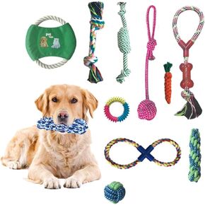 Growtail 10Pcs Dog Rope Toy for Aggressive Chewers Dog Chew Toys for Small Dogs Durable Puppy Teething in Kuwait
