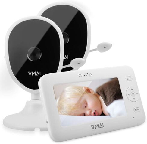 جهاز مراقبة الطفل، جهاز مراقبة الطفل بالفيديو مقاس 4.3 بوصة مع كاميرتين، رؤية ليلية، مراقبة درجة الحرارة، 5 تهويدات، محادثة ثنائية الاتجاه، وضع VOX، منبه لوقت التغذية، يدعم ما يصل إلى 4 كاميرات، ناقل حركة ثابت بطول 1000 قدم in Kuwait