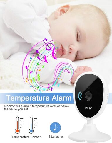 جهاز مراقبة الطفل، جهاز مراقبة الطفل بالفيديو مقاس 4.3 بوصة مع كاميرتين، رؤية ليلية، مراقبة درجة الحرارة، 5 تهويدات، محادثة ثنائية الاتجاه، وضع VOX، منبه لوقت التغذية، يدعم ما يصل إلى 4 كاميرات، ناقل حركة ثابت بطول 1000 قدم in Kuwait