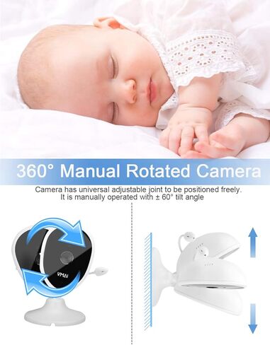 جهاز مراقبة الطفل، جهاز مراقبة الطفل بالفيديو مقاس 4.3 بوصة مع كاميرتين، رؤية ليلية، مراقبة درجة الحرارة، 5 تهويدات، محادثة ثنائية الاتجاه، وضع VOX، منبه لوقت التغذية، يدعم ما يصل إلى 4 كاميرات، ناقل حركة ثابت بطول 1000 قدم in Kuwait