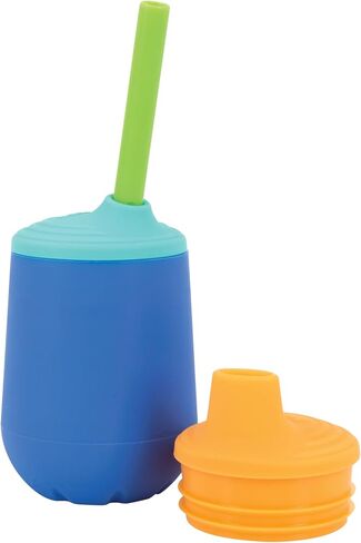 Nuby First Training Cup Set, 4oz Silicone Tumbler with Spout and Straw Combo, 1 pk, Boy in Saudi Arabia