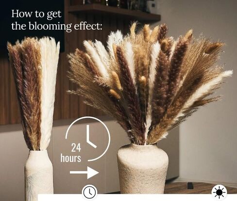 Natural Dried Pampas Grass Decor [85 Pcs Set] Pompas Flowers Bouquet and Dry Pampass Grass for Home Decorations, Autumn Floral Boho Decor, Phragmites Wedding Decoration Arrangements in Saudi Arabia