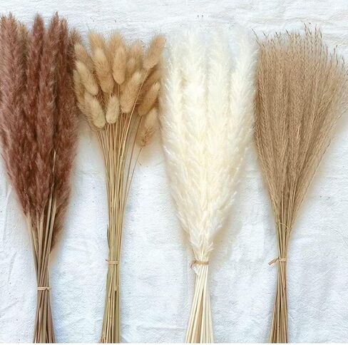 Natural Dried Pampas Grass Decor [85 Pcs Set] Pompas Flowers Bouquet and Dry Pampass Grass for Home Decorations, Autumn Floral Boho Decor, Phragmites Wedding Decoration Arrangements in Saudi Arabia