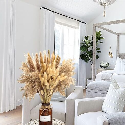 Natural Dried Pampas Grass Decor [85 Pcs Set] Pompas Flowers Bouquet and Dry Pampass Grass for Home Decorations, Autumn Floral Boho Decor, Phragmites Wedding Decoration Arrangements in Saudi Arabia
