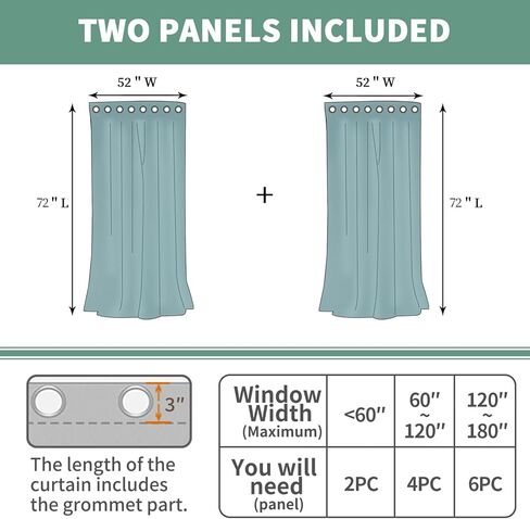ستائر تعتيم كتان من كويماس لغرفة النوم بطول 63 بوصة لوحتين، ستائر معزولة حراريًا بنسبة 100% لمنع الضوء لتغميق الغرفة، ستائر نافذة بحلقات معدنية عازلة للصوت (52 × 63 بوصة، أبيض عاجي) in Kuwait