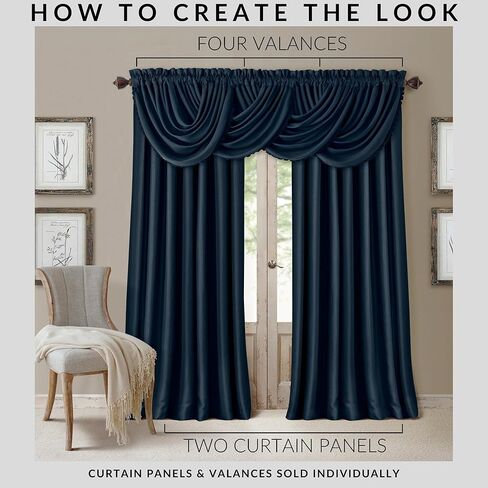 Elrene Home Fashions All Seasons Energy Efficient Room Darkening Rod Pocket Window Panel, 52" x 84" (1), Ivory in Kuwait