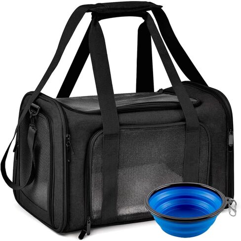 MIFAFA Pet Big Cat Rabbit Puppy Dog Body Large Medium Small Soft Car 18x11x11 Collapsible Travel Transport Cage Carrier Bag 0-15 15-20 lbs TSA Mr Peanuts Delta Southwest FAA Airline Approved(Large) in Kuwait