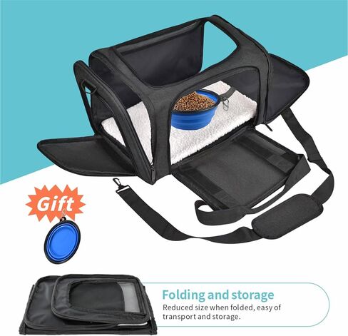 MIFAFA Pet Big Cat Rabbit Puppy Dog Body Large Medium Small Soft Car 18x11x11 Collapsible Travel Transport Cage Carrier Bag 0-15 15-20 lbs TSA Mr Peanuts Delta Southwest FAA Airline Approved(Large) in Kuwait